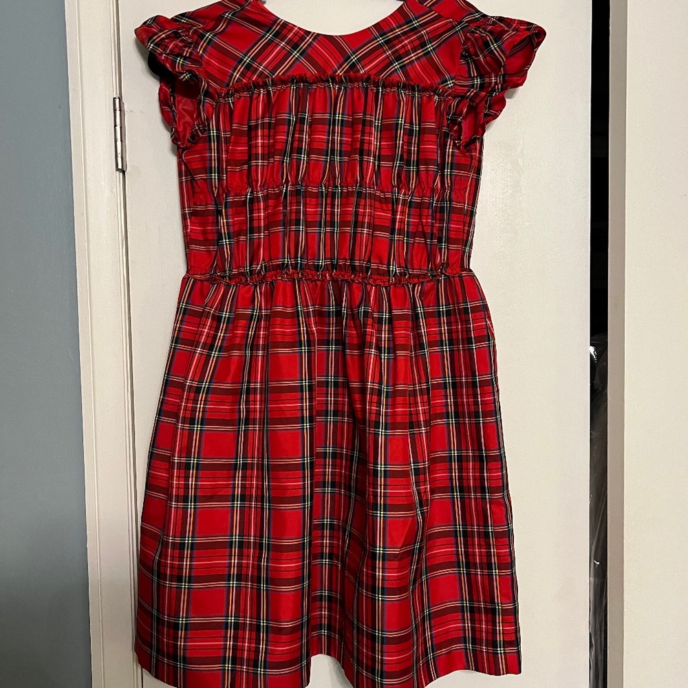 EUC Crewcuts/J Crew girls red plaid dress size 14